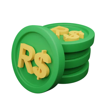 Brazilian real  3D Icon