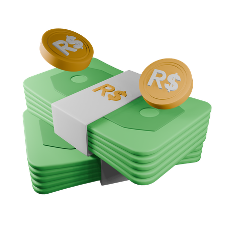 Brazilian real  3D Icon