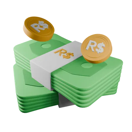 Brazilian real  3D Icon