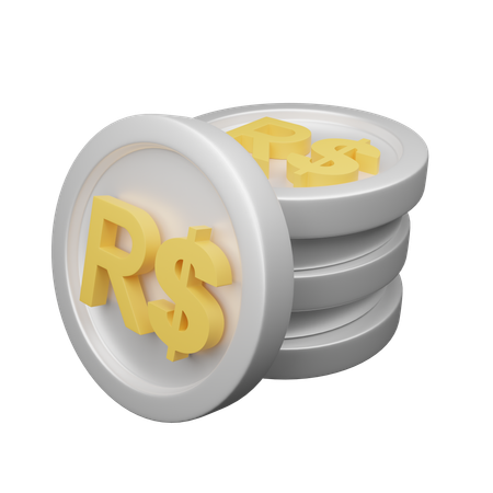 Brazilian real  3D Icon