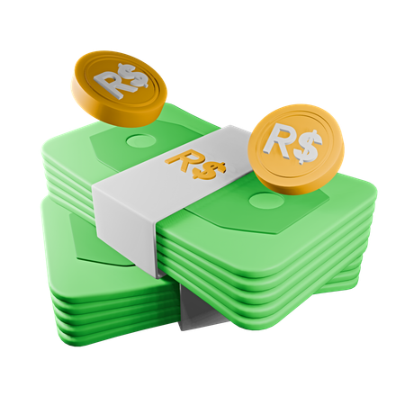 Brazilian real  3D Icon