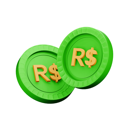 Brazilian real  3D Icon