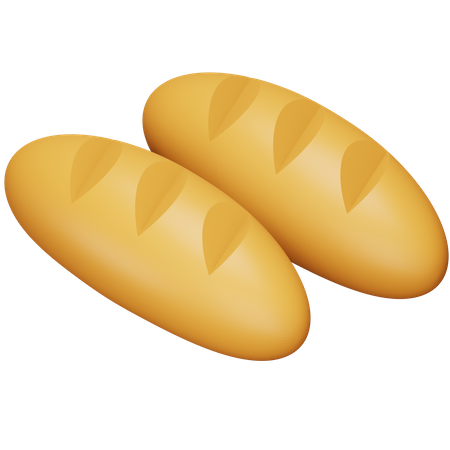 Bread Baguette 3D Icon