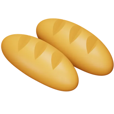 Bread Baguette 3D Icon