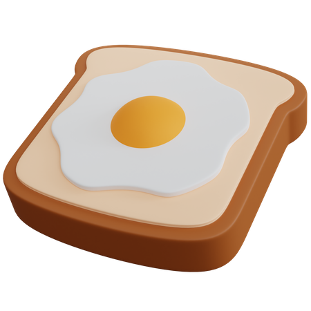 Bread Omelets 3D Icon