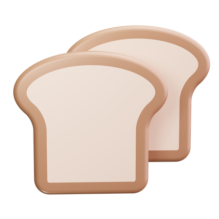 パンのスライス  3D Icon