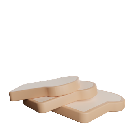 Bread Slice  3D Illustration