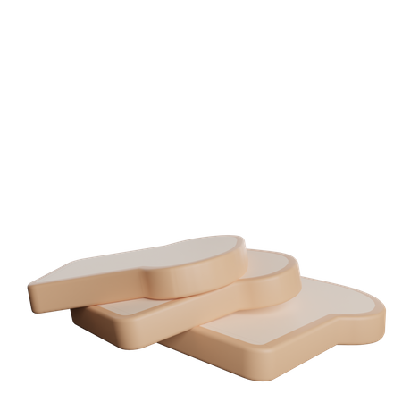 Bread Slice 3D Illustration