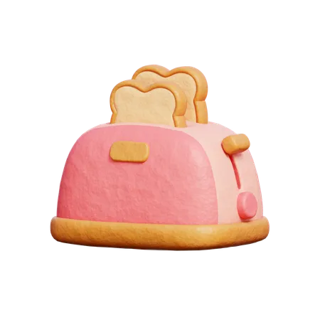 3 D Bread Toaster Bakery Dessert Baking Tools 3 D Rendering 3D Icon