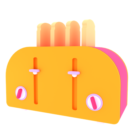 Bread toaster 3D Illustration