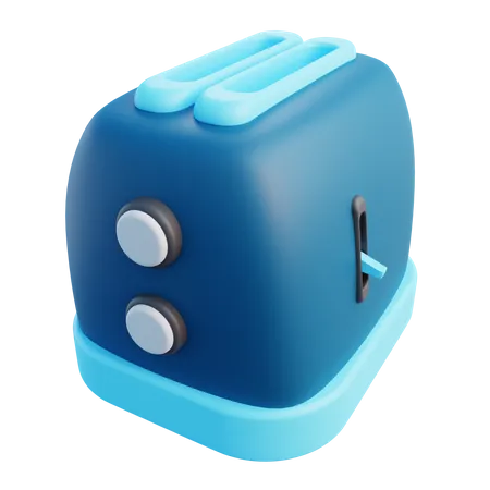 3 D Bread Toaster With Isolated Background 3D Icon