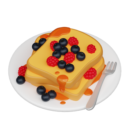 Bread With Berries  3D Icon