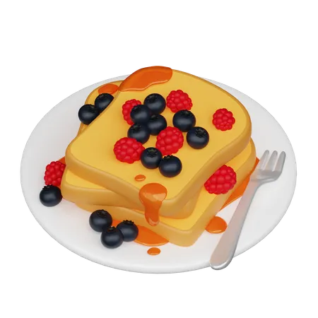 Bread With Berries  3D Icon