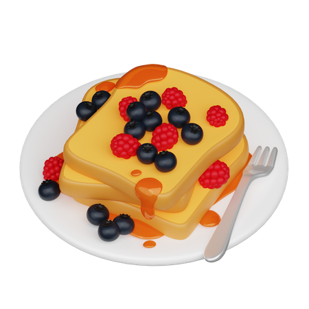 Bread With Berries 3D Icon
