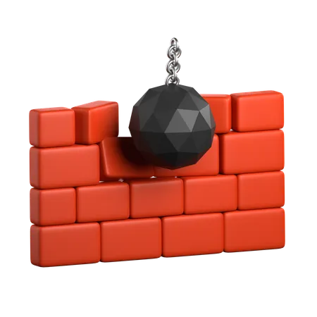 Break Down Wall 3 D Construction Tools Icon 3D Icon