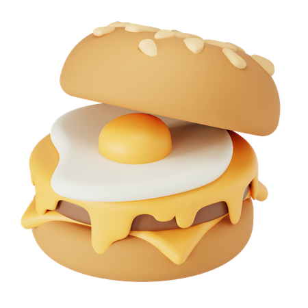 Breakfast Burger  3D Icon