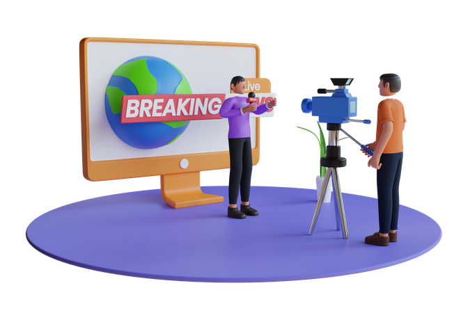 Breaking news  3D Icon