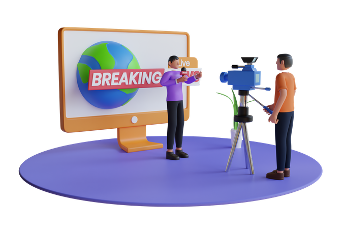 Breaking news  3D Illustration