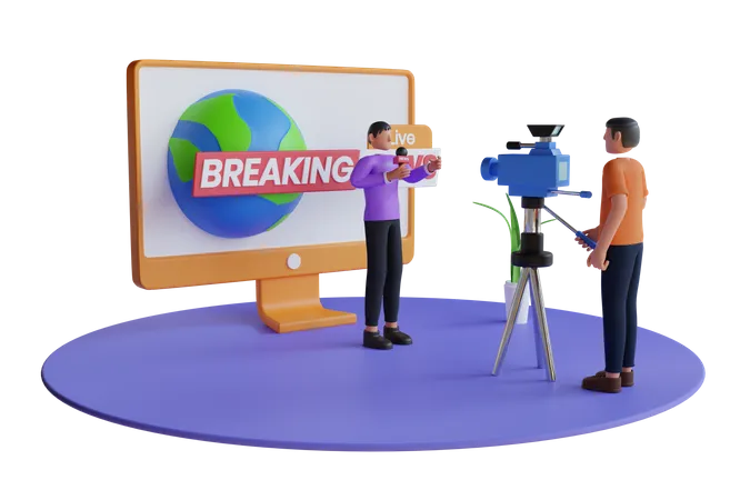 Breaking news  3D Illustration