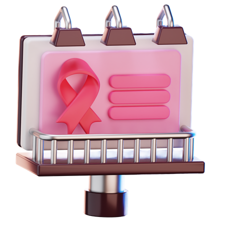 Breast Cancer Billboard  3D Icon