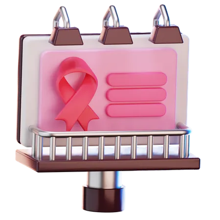 Breast Cancer Billboard  3D Icon