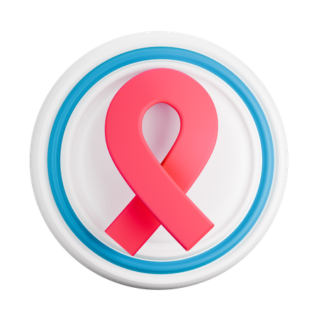 Breast cancer pin  3D Icon