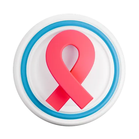 Breast cancer pin  3D Icon