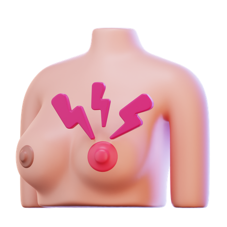 Breast Cancer Warning  3D Icon