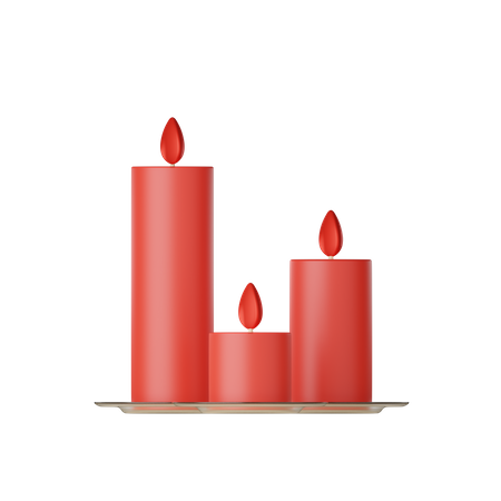 Brennende Kerzen  3D Icon