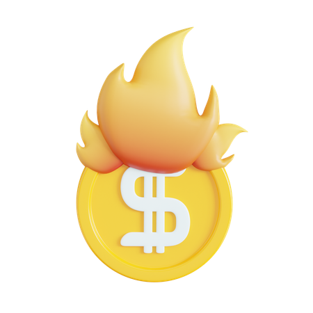 Brennende Münze  3D Icon