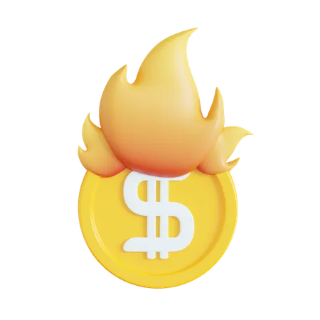 Brennende Münze  3D Icon