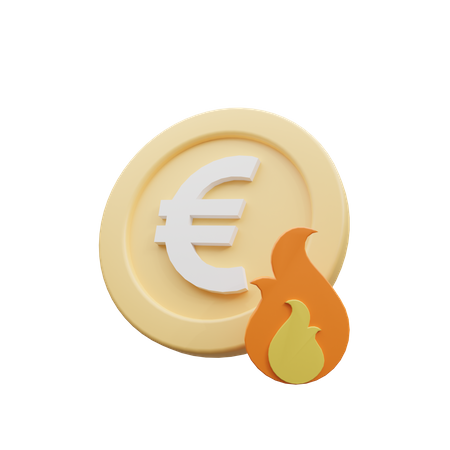 Brennender Euro  3D Icon