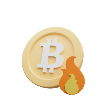 Bitcoin verbrennen  3D Icon