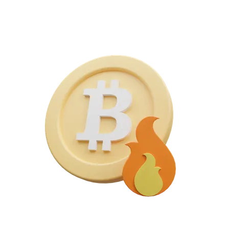 Bitcoin verbrennen  3D Icon