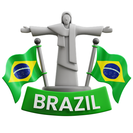 Brésil Monument du Christ Rédempteur  3D Icon
