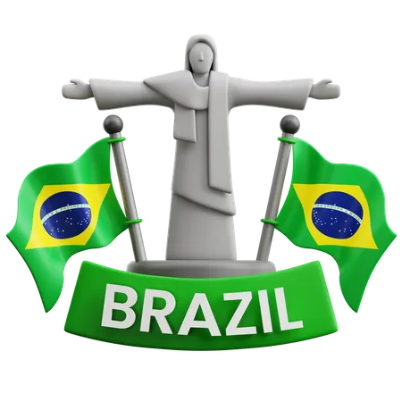 Brésil Monument du Christ Rédempteur  3D Icon