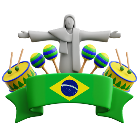 Fête de l'Indépendance du Brésil  3D Icon