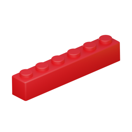 Brick 1x6  3D Icon