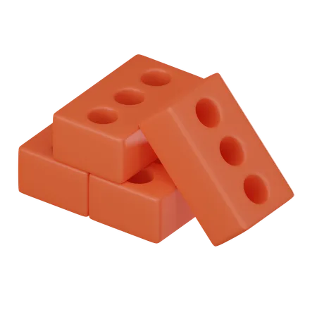 Brick Construction  3D Icon