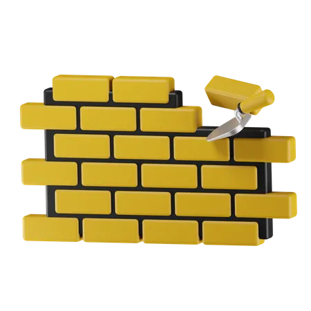 Brick Wall Construction  3D Icon