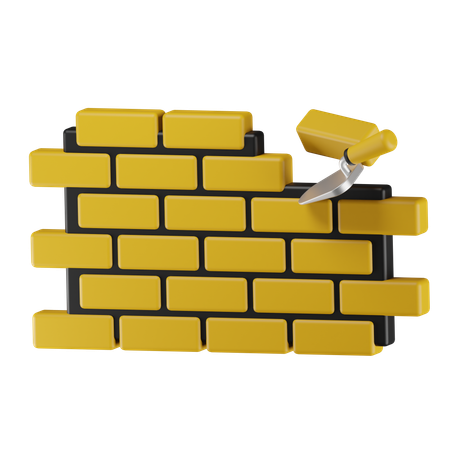 Brick Wall Construction  3D Icon