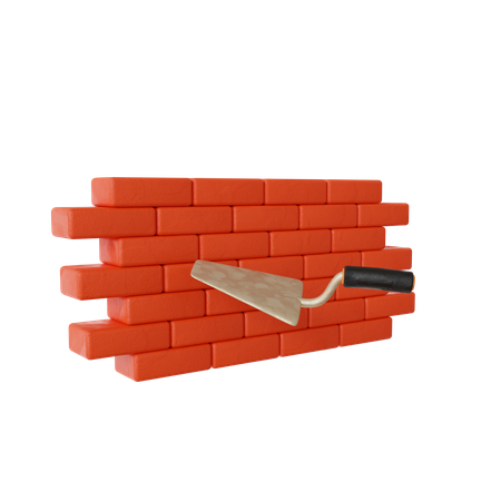 Brick Wall Construction  3D Icon