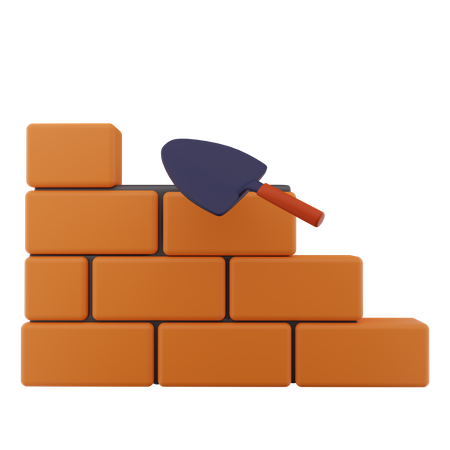 Brick Wall Making 3D Icon