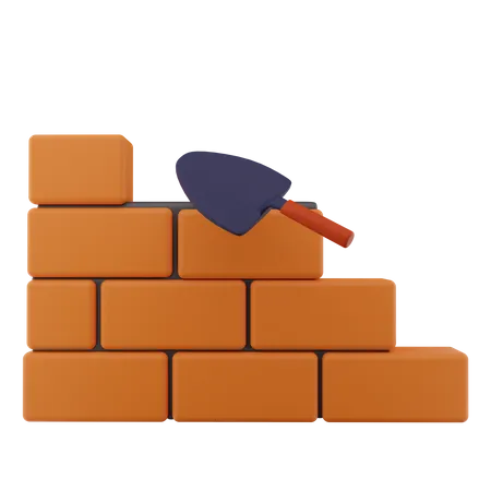 Brick Wall Making  3D Icon