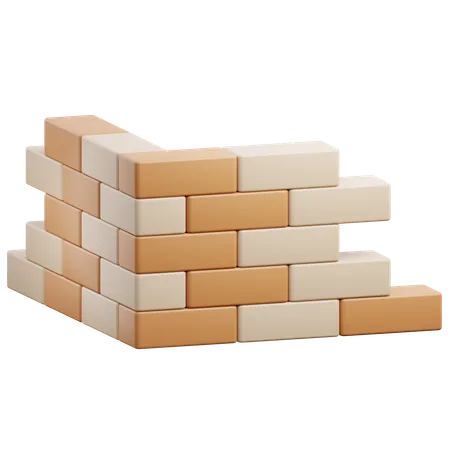 3 D Bricks With Transparent Background 3D Icon