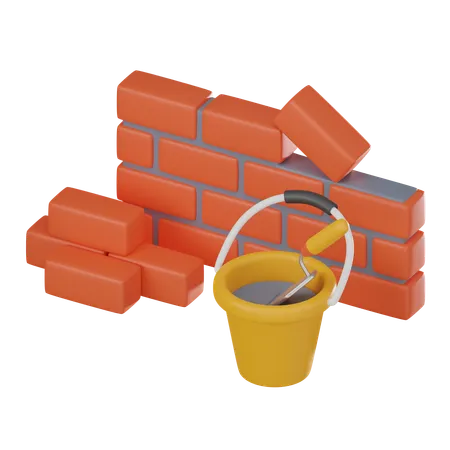 Witness Transformation Of Brick Wall Construction Work Ideal For Projects Related To Architecture Development And The Construction Industry 3 D Render Illustration 3D Icon