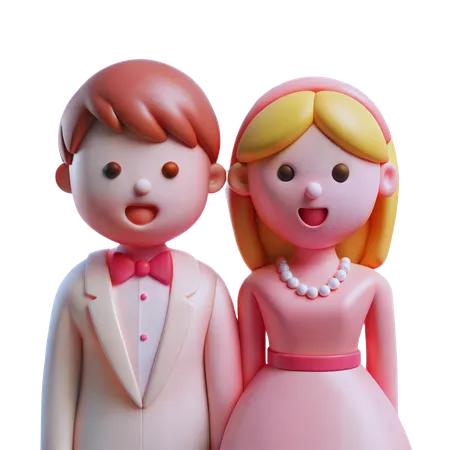 Bride and Groom  3D Icon