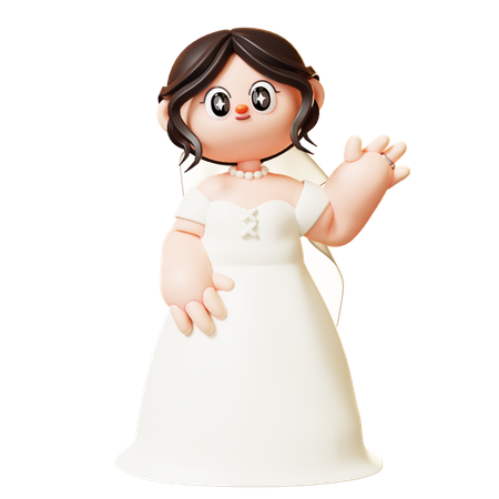 Bride Greeting  3D Illustration