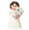Bride Holding White Rose Bouquet