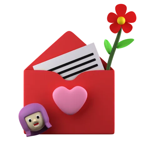 Brief Liebe  3D Icon